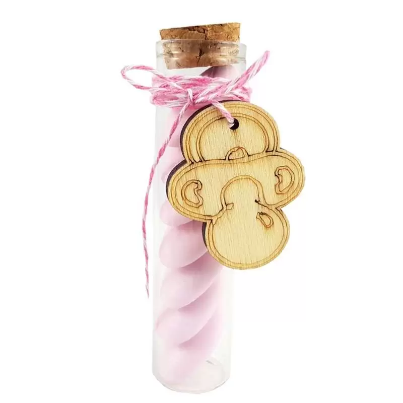 PROVETTE CON DECORAZIONE LEGNO CIUCCIO – 24 PZ
