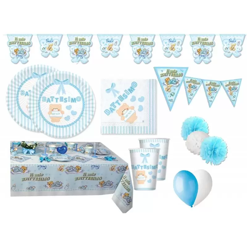 KIT N.46 BATTESIMO ORSETTO CELESTE - ACCESSORI TAVOLA