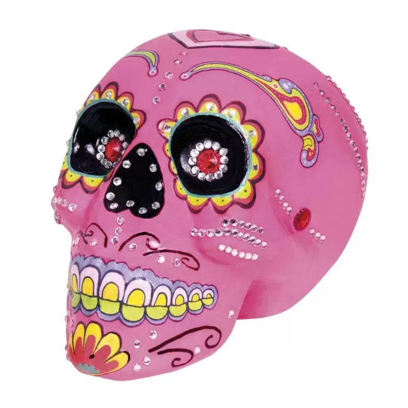 TESCHIO ROSA DECORATO - DIA DE LOS MUERTOS