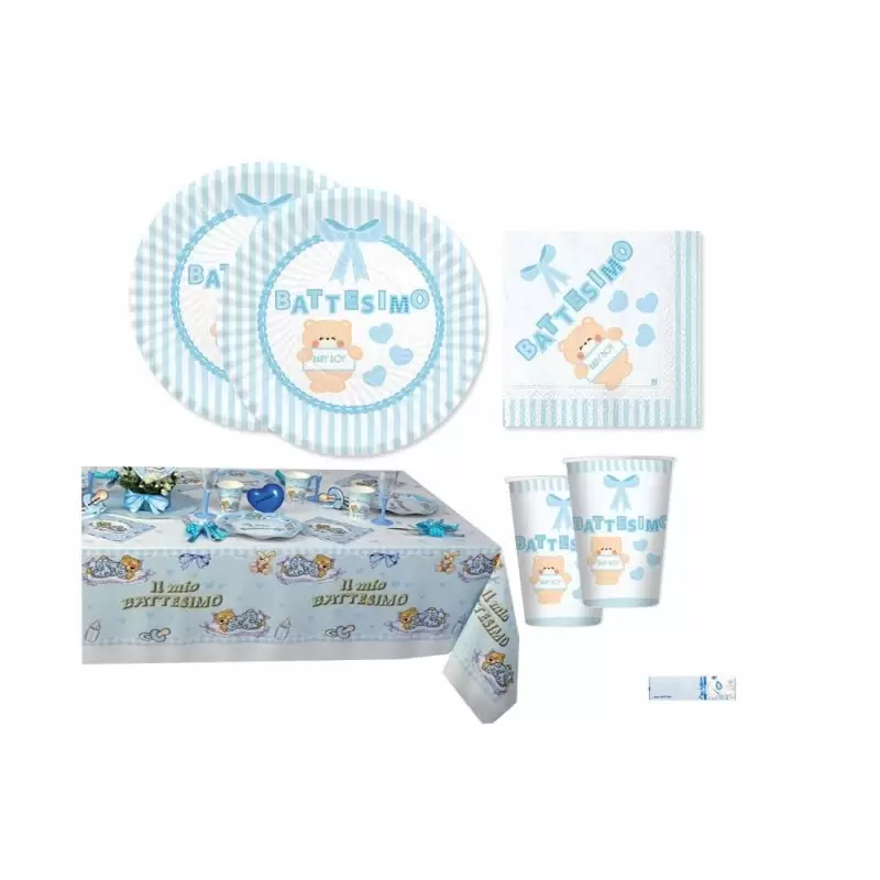 battesimo orsetto new coordinato tavola kit