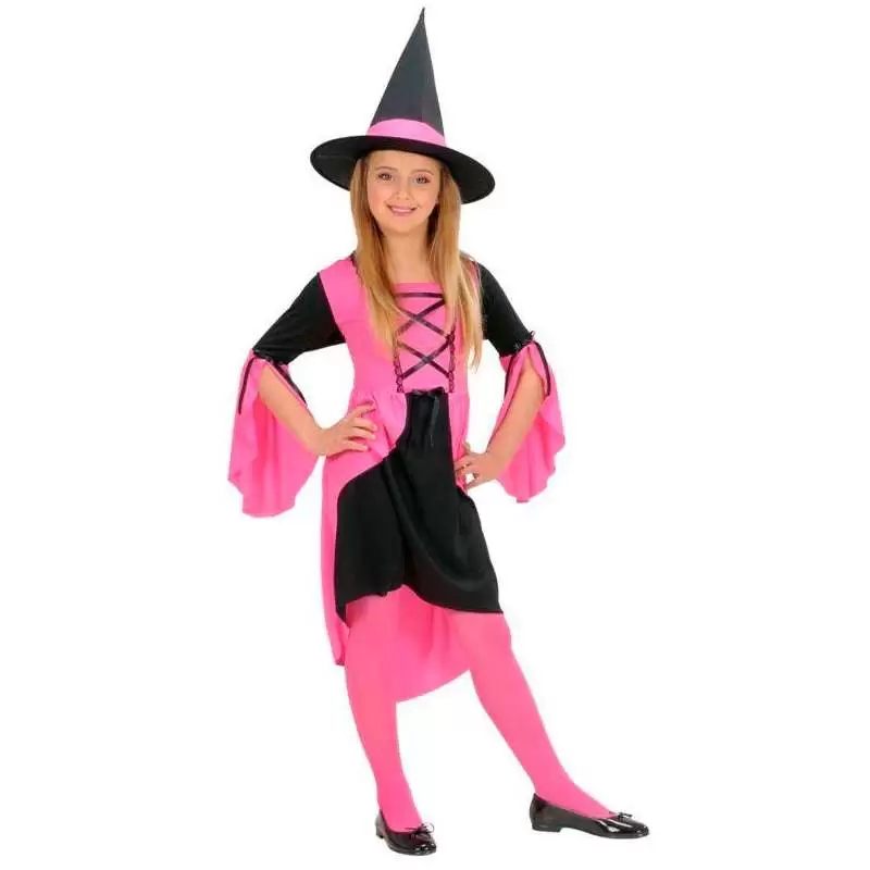 VESTITO DA STREGA ROSA – ABITO STREGHETTA PER BAMBINE