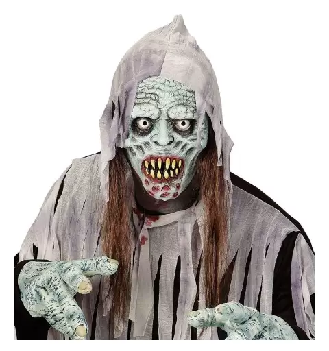 MASCHERA ZOMBIE INFETTO CON CAPPUCCIO