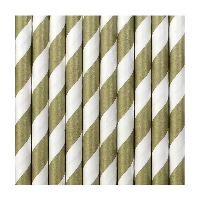 CANNUCCE ORO E BIANCHE A STRISCE – 30 PZ