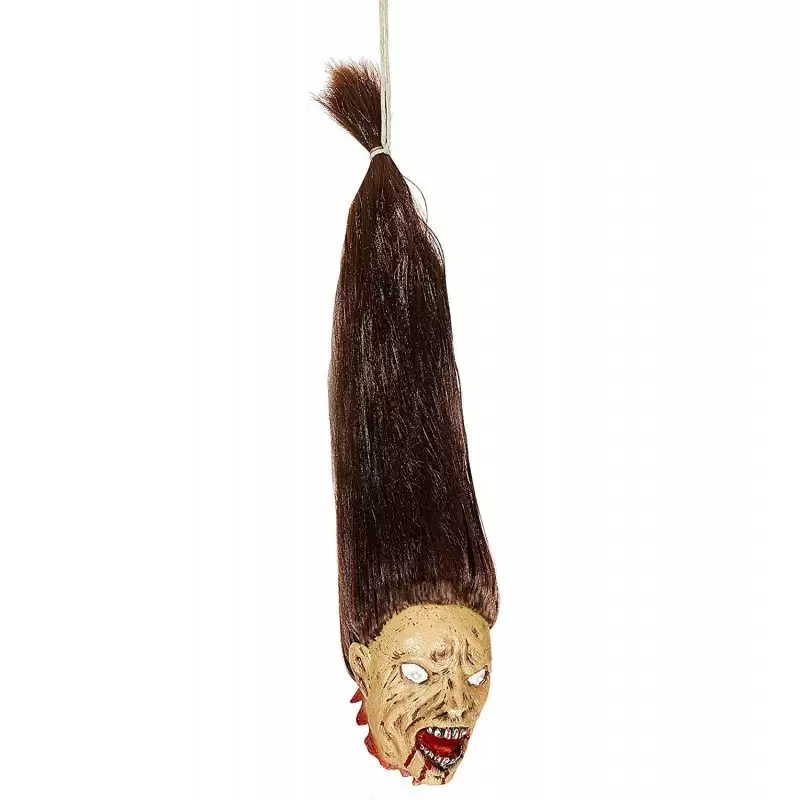 TESTA DI ZOMBIE DA APPENDERE – CON PARRUCCA CASTANA