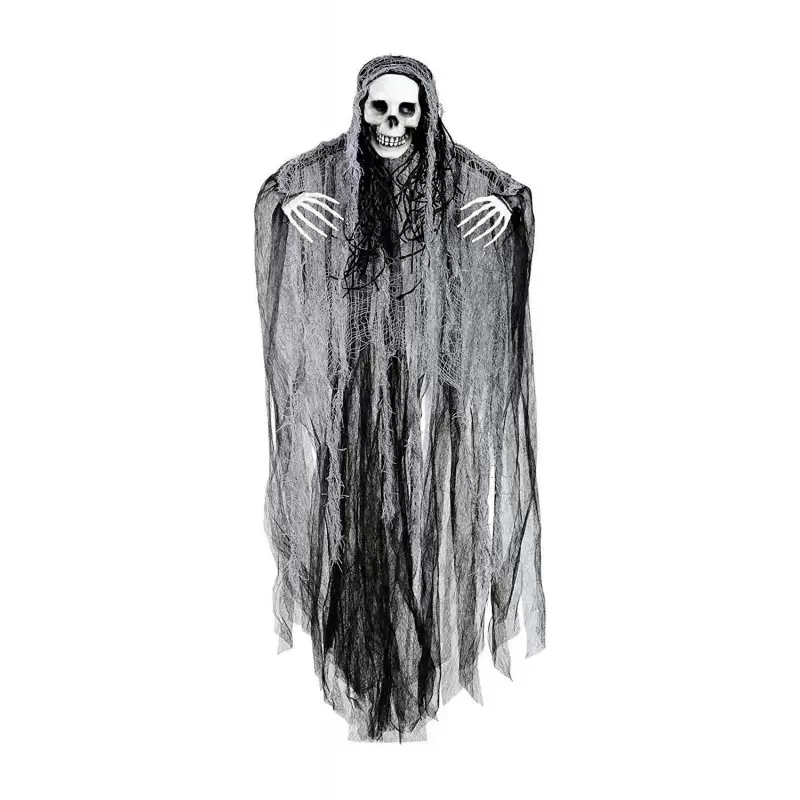 DECORAZIONE GRIM REAPER DA APPENDERE – SCHELETRO FANTASMA NERO GRIGIO