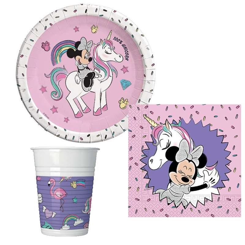 KIT N.29 MINNIE UNICORN – COORDINATO TAVOLA PER 80 PERSONE