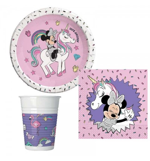 KIT N.29 MINNIE UNICORN – COORDINATO TAVOLA PER 80 PERSONE