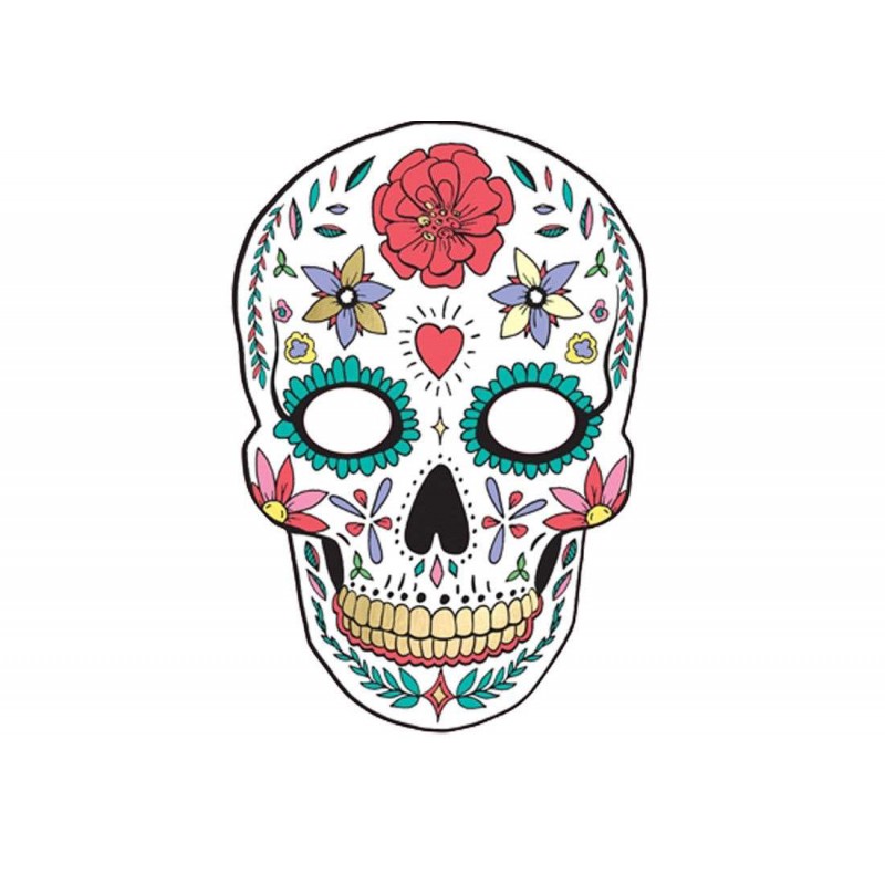 MASCHERA TESCHIO DIA DE LOS MUERTOS BIANCA– 3 PZ