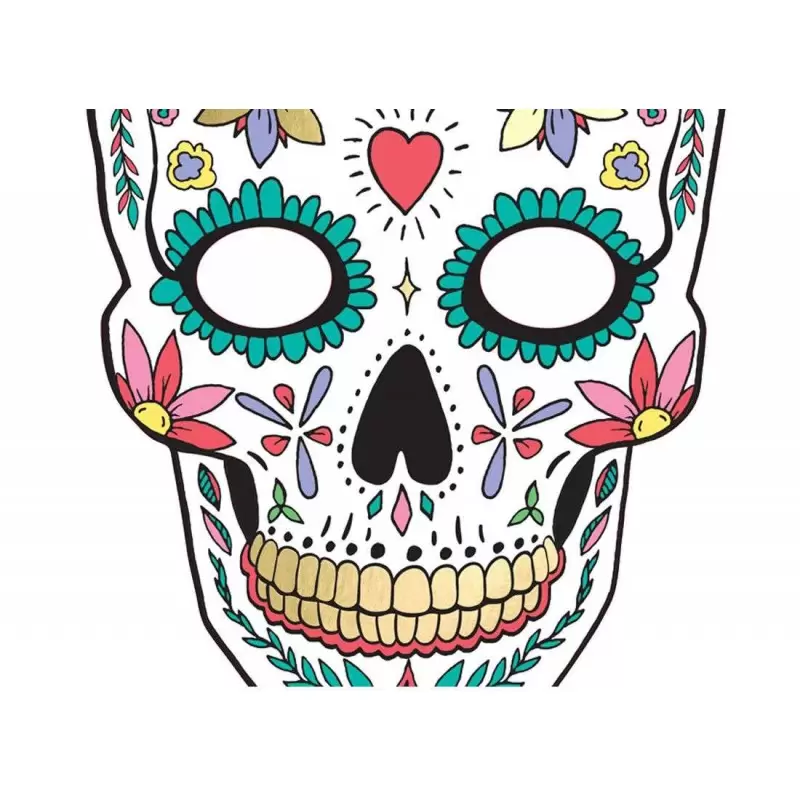 MASCHERA TESCHIO DIA DE LOS MUERTOS BIANCA– 3 PZ