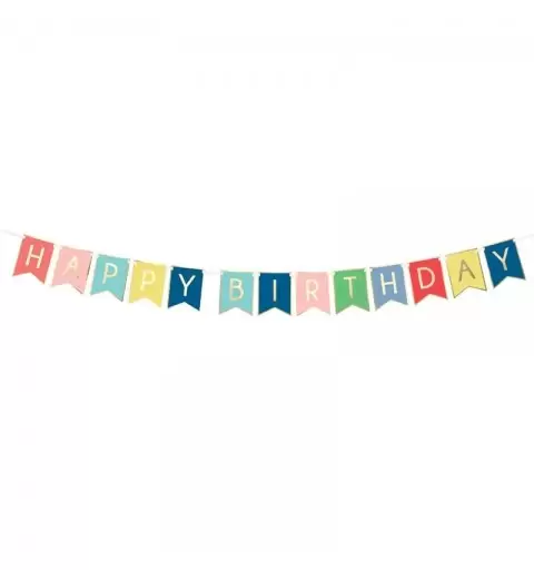 GHIRLANDA HAPPY BIRTHDAY MULTICOLOR – 1,75 mt
