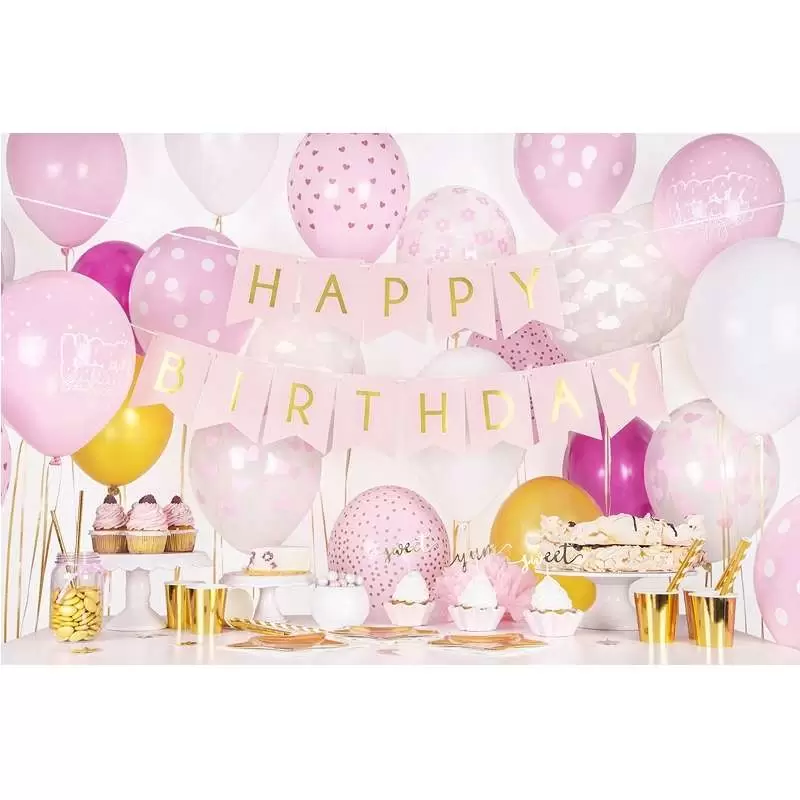 GHIRLANDA HAPPY BIRTHDAY ROSA E ORO – 175 CM