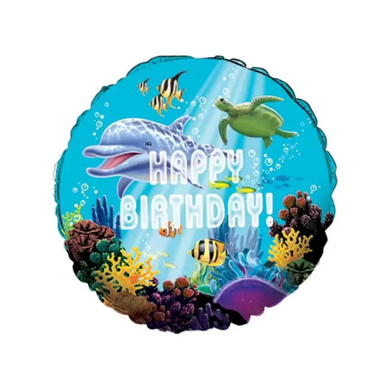 PALLONCINO FOIL OCEANO HAPPY BIRTHDAY