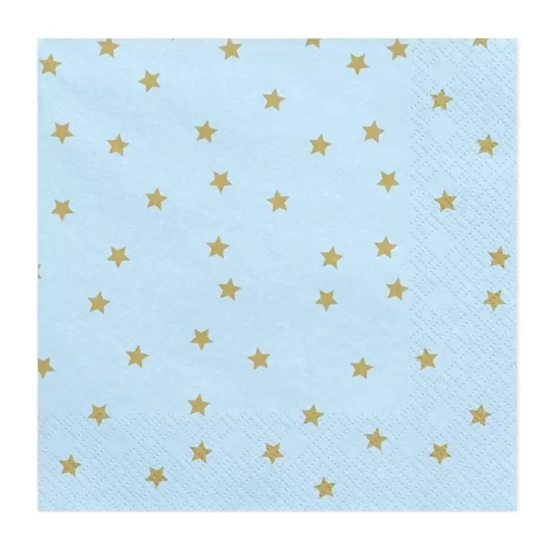 TOVAGLIOLI CELESTE CON STELLE ORO – 20 PZ