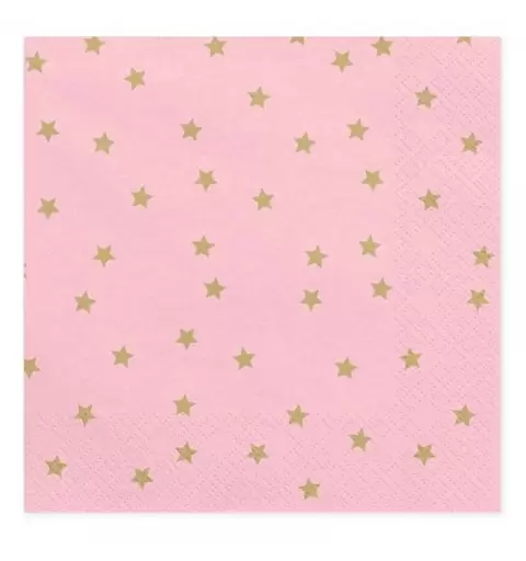 TOVAGLIOLI ROSA CON STELLE ORO – 20 PZ