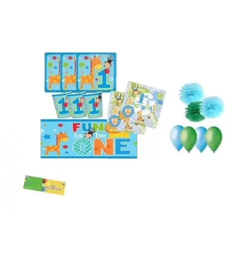 KIT  N. 49 SET TAVOLA  PRIMO COMPLEANNO - WILD BOY
