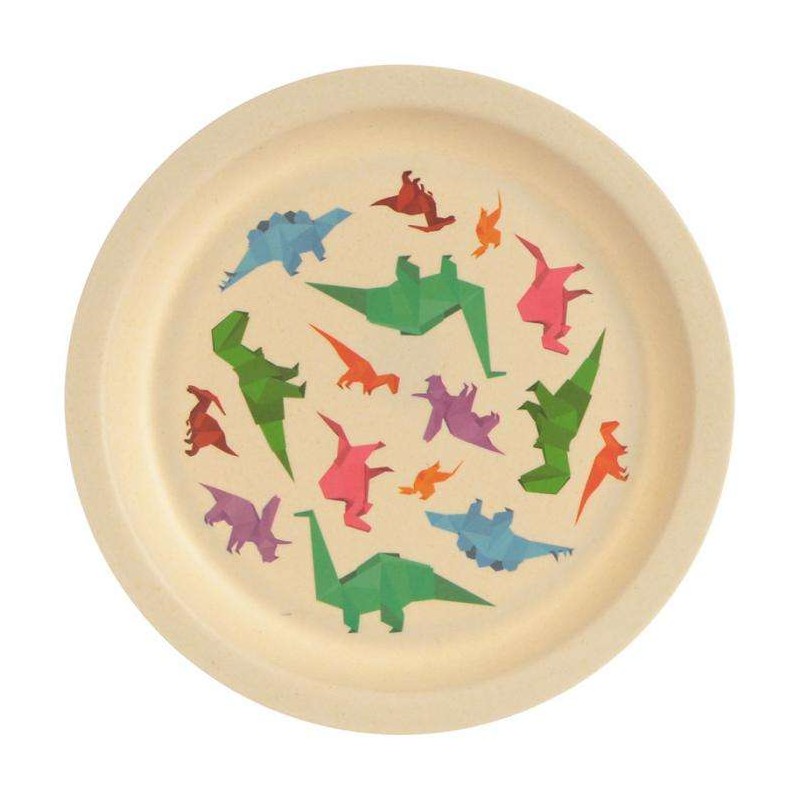 SET PAPPA DINOSAURI IN BAMBOO – 2 PIATTI BICCHIERE E POSATE