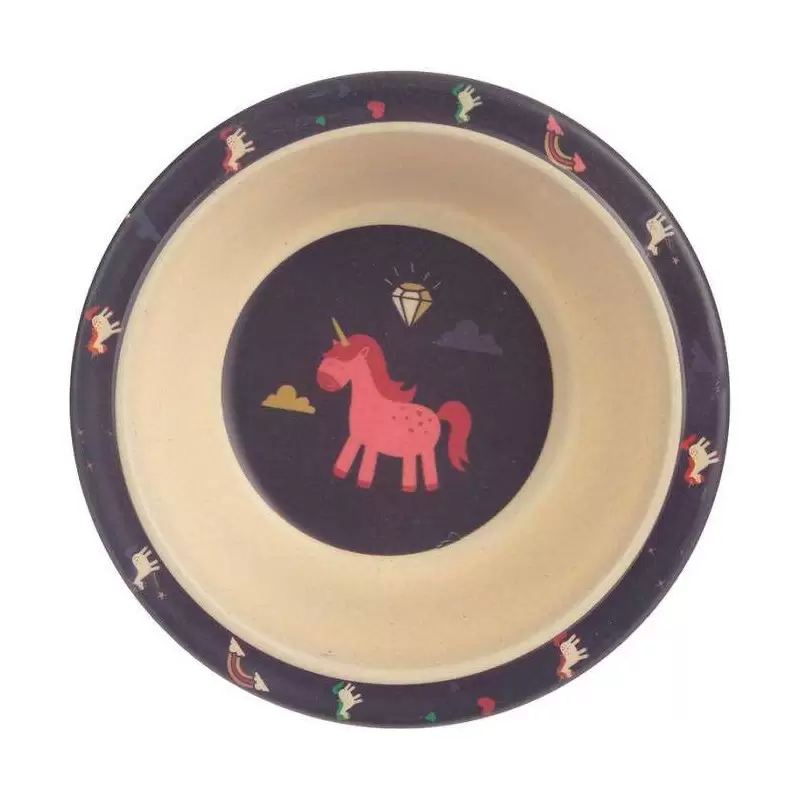 SET PAPPA UNICORNI IN BAMBOO - 2 PIATTI BICCHIERE E POSATE