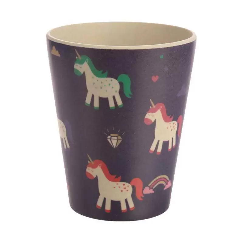 SET PAPPA UNICORNI IN BAMBOO - 2 PIATTI BICCHIERE E POSATE
