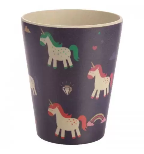SET PAPPA UNICORNI IN BAMBOO - 2 PIATTI BICCHIERE E POSATE