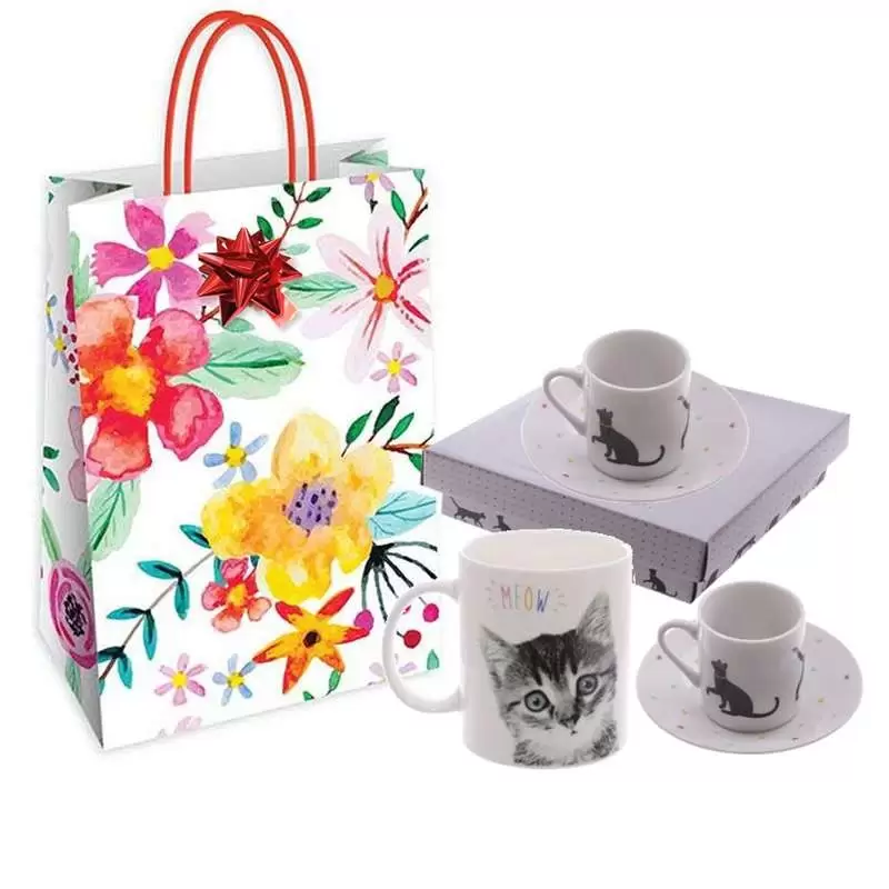 IDEA REGALO AMANTE DI GATTI – TAZZINE E SHOPPER