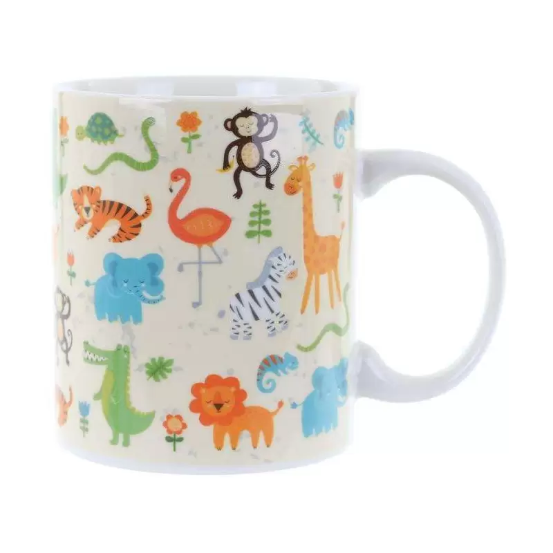 TAZZA IN CERAMICA ANIMALI DELLO ZOO - TAZZA CON MANICO GRAFICA ANIMALETTI