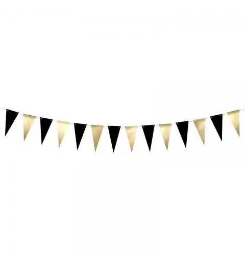 SET TAVOLA CAPODANNO PER 6 PERSONE – ACCESSORI FESTA FINE ANNO ORO E NERO