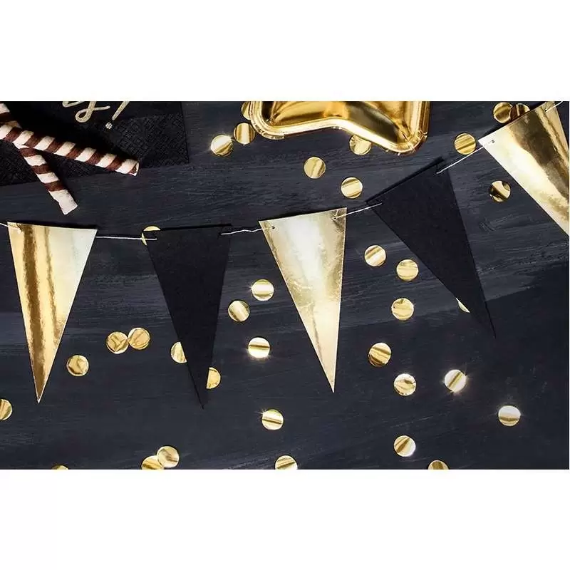 SET TAVOLA CAPODANNO PER 12 PERSONE – ACCESSORI FESTA FINE ANNO ORO E NERO