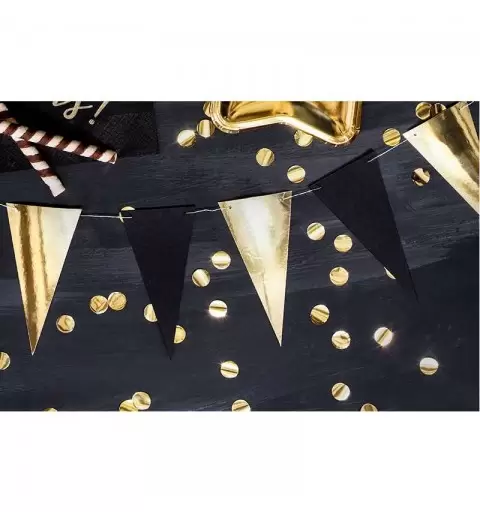 SET TAVOLA CAPODANNO PER 6 PERSONE – ACCESSORI FESTA FINE ANNO ORO E NERO