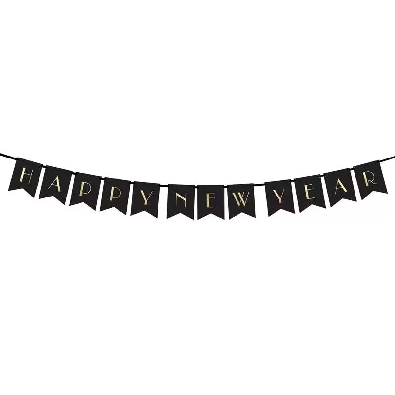 SET TAVOLA CAPODANNO PER 12 PERSONE – ACCESSORI FESTA FINE ANNO ORO E NERO