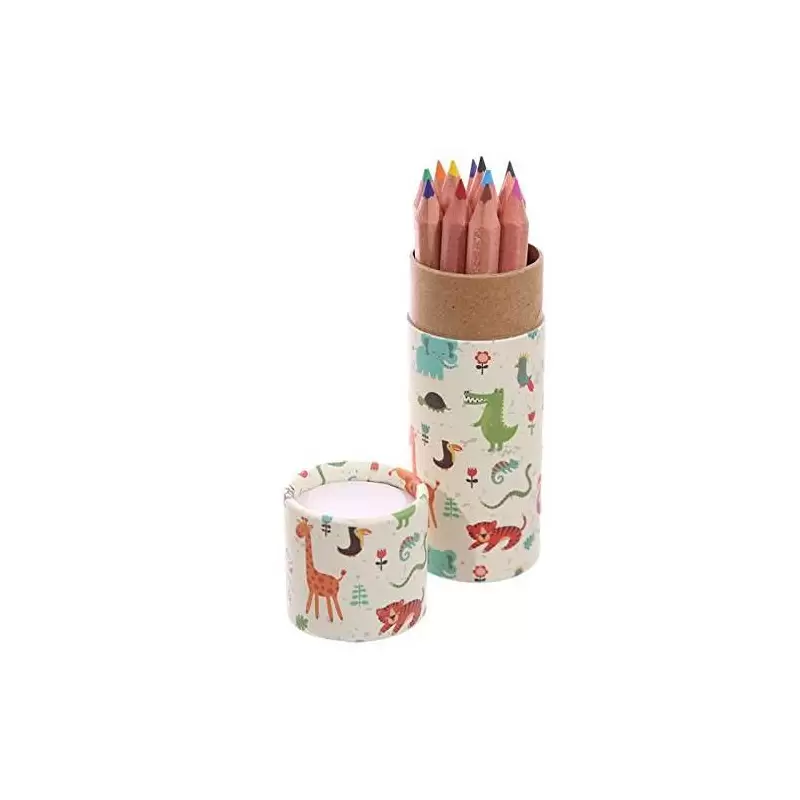 TUBO ANIMALI DELLO ZOO CON MATITE COLORATE - 1 PZ