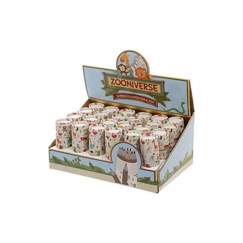TUBO ANIMALI DELLO ZOO CON MATITE COLORATE - 1 PZ