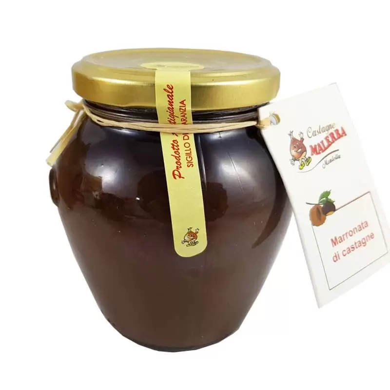 MARRONATA DI CASTAGNE IN VETRO – MONTELLA MALERBA 350 GR