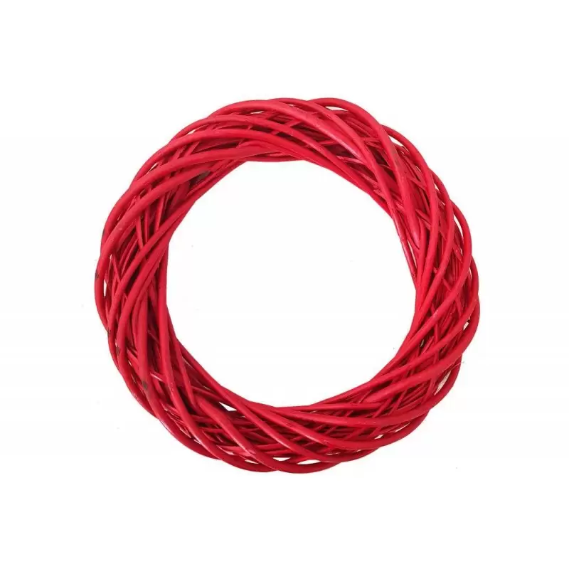 GHIRLANDA ROSSA DI LEGNO INTRECCIATO – 2 PZ