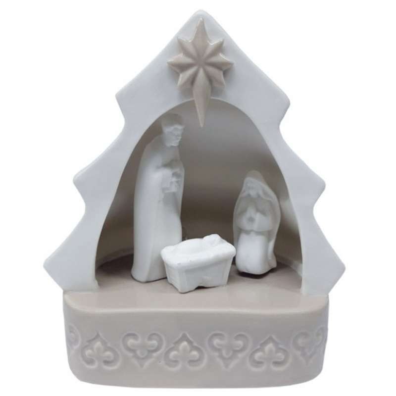 NATIVITÁ IN PORCELLANA CON LED – 15 CM DI ALTEZZA