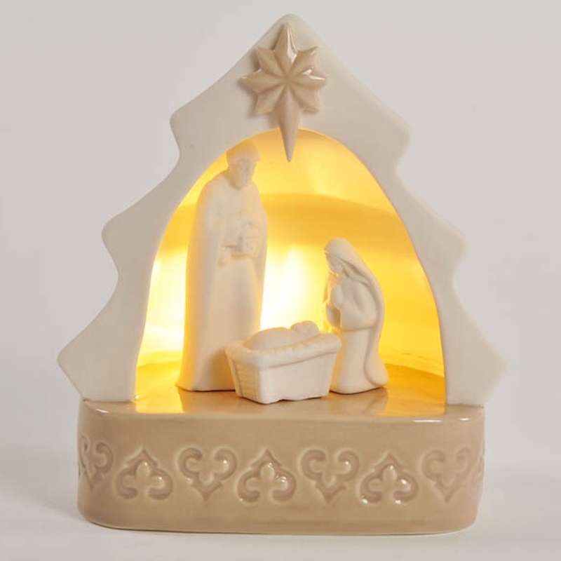 NATIVITÁ IN PORCELLANA CON LED – 15 CM DI ALTEZZA