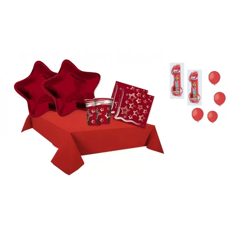 KIT N. 6 SET TAVOLA ROUGE METALLIC