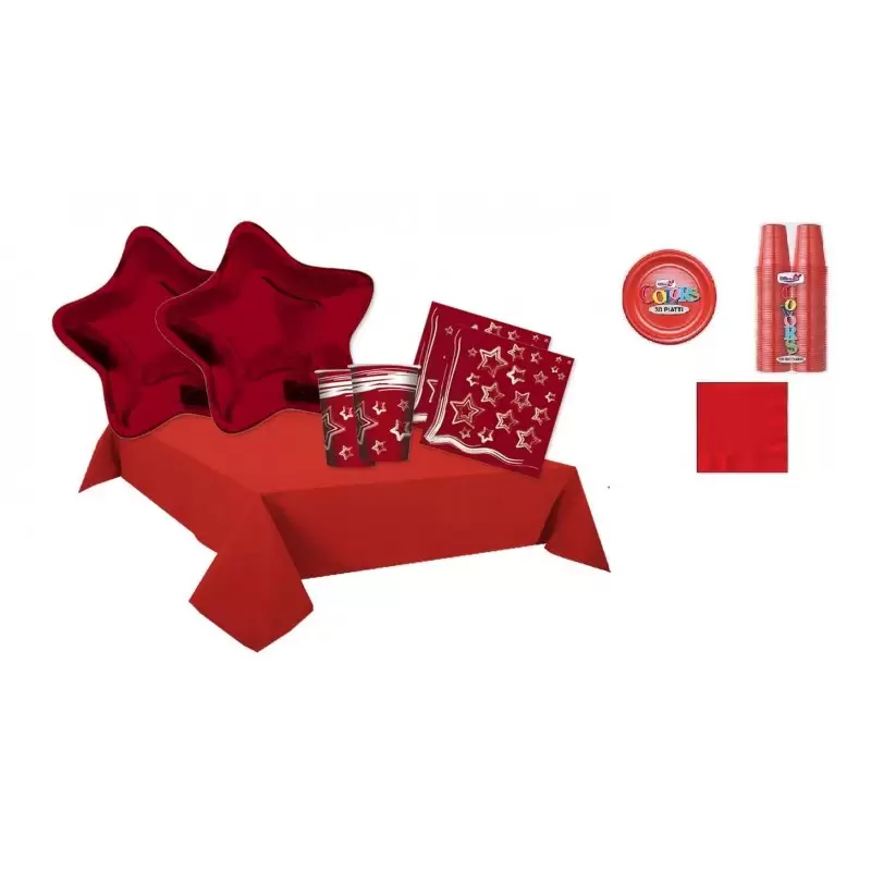 KIT N. 7 COORDINATO FESTA ROUGE METALLIC