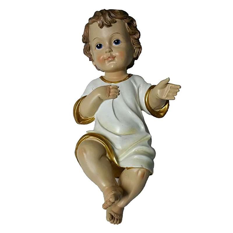 GESÙ BAMBINO CON VESTITINO BIANCO DA 20 CM