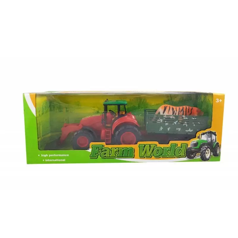 TRATTORE GIOCATTOLO CON RIMORCHIO E ANIMALETTI – MODELLI ASSORTITI