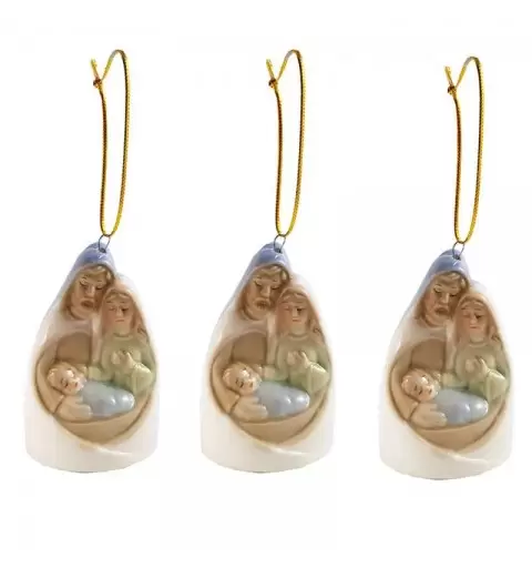 CAMPANELLE NATALIZIE CON SACRA FAMIGLIA – NATIVITÀ IN CERAMICA