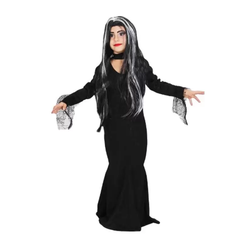 COSTUME DA MORTICIA ADDAMS PER BAMBINE – MAMMA HORROR VARIE TAGLIE
