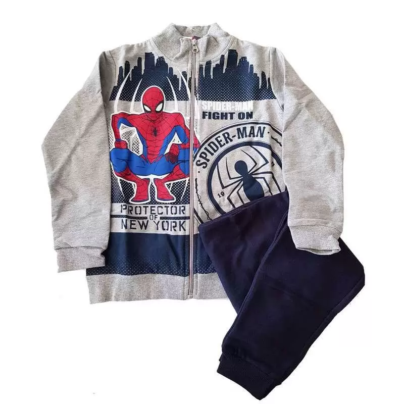 TUTA BAMBINO SPIDERMAN GRIGIA E BLU – CALDO COTONE