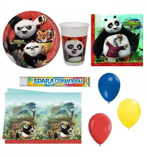 KIT N.30 KUNG FU PANDA – ARTICOLI PER FESTA CON SPARACORIANDOLI