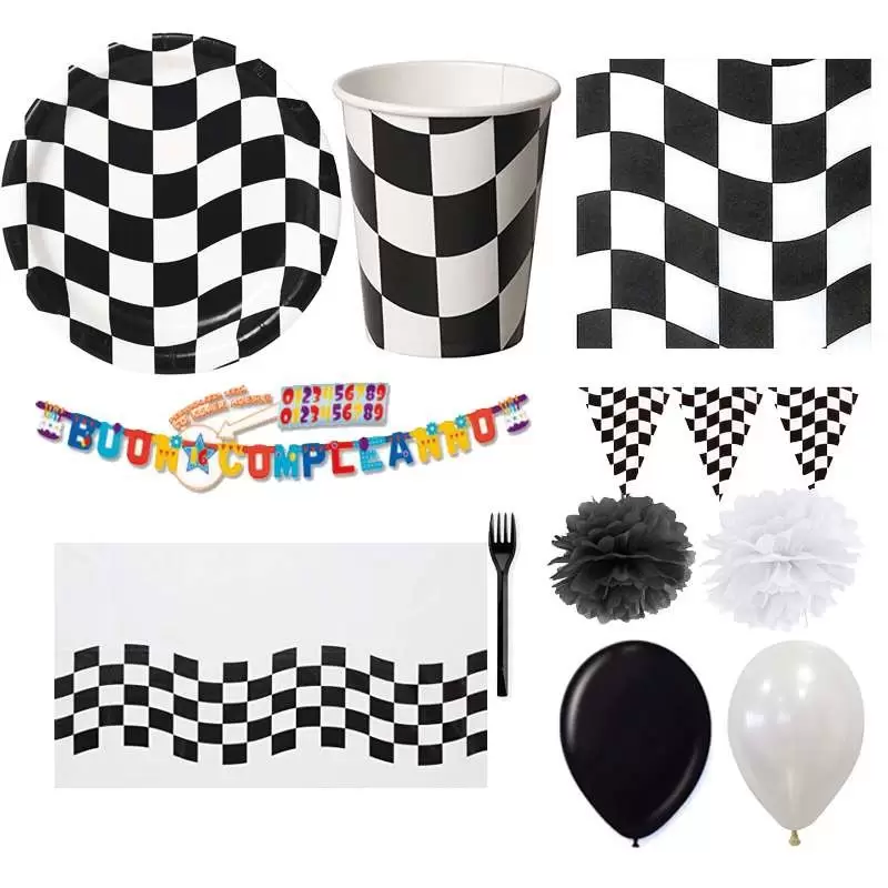 KIT N. 54 BANDIERA SCACCHI FORMULA 1 – FESTA A TEMA