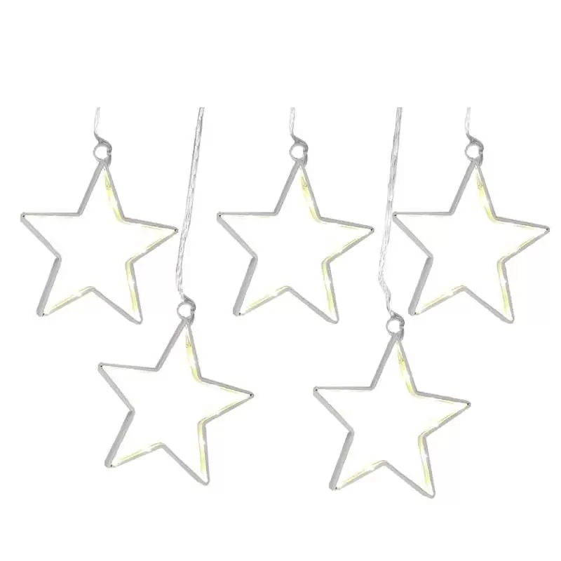 CATENA DI LUCI LED A FORMA DI STELLE – LUCE BIANCA PER ADDOBBI