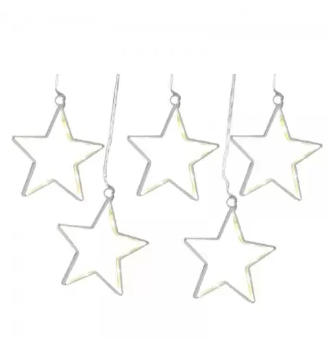 CATENA DI LUCI LED A FORMA DI STELLE – LUCE BIANCA PER ADDOBBI