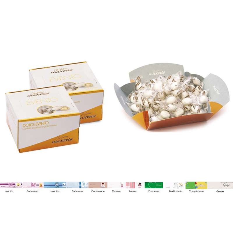 2 CONFEZIONI DI CONFETTI MAXTRIS DOLCE EVENTO BIANCO - 1 KG