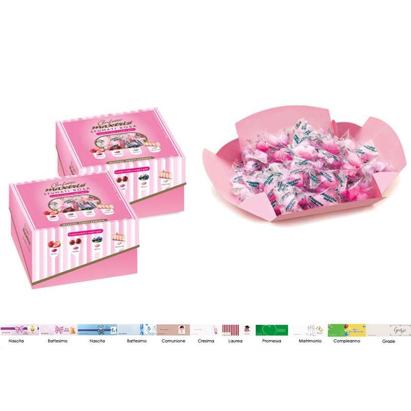 2 confezioni di confetti maxtris dolce evento sfumati rosa -1 kg