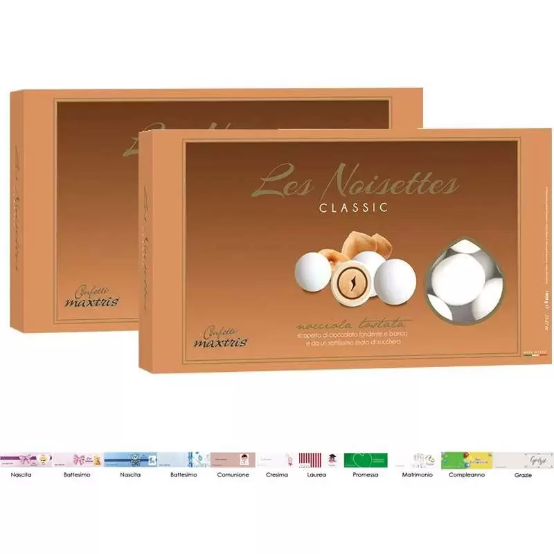 2 CONFEZIONI DI LES NOISETTES CLASSIC BIANCO - 2 KG