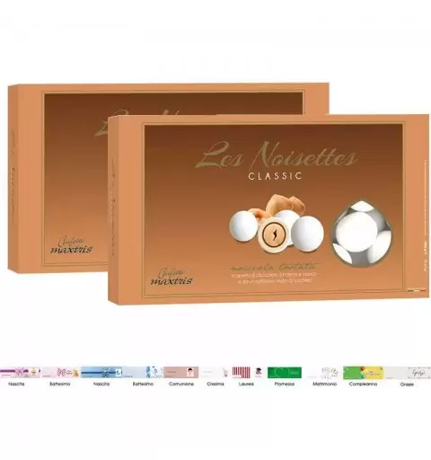 2 CONFEZIONI DI LES NOISETTES CLASSIC BIANCO - 2 KG